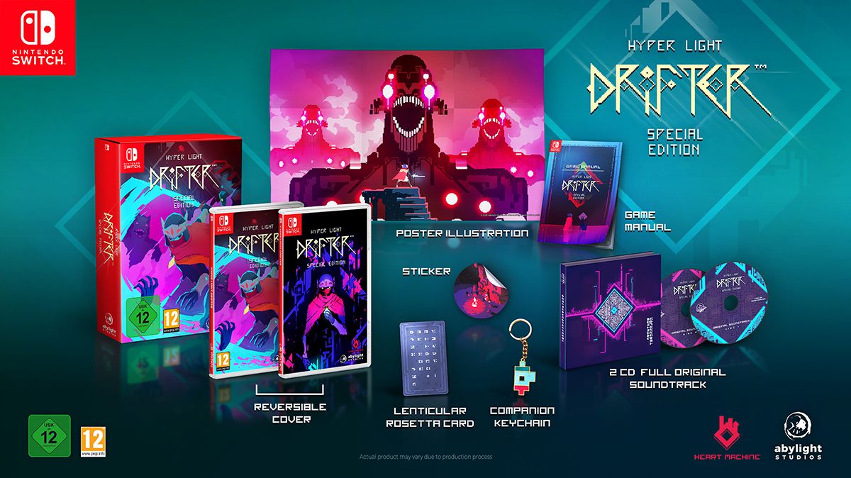 Banner de Hyper Light Drifter para Nintendo Switch. Edición Especial con Set para Coleccionistas en Abylight Shop